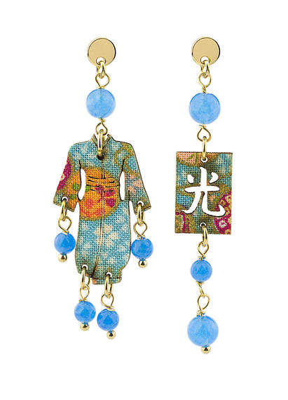 Orecchini Kimono Mini Azzurro - Lebole Maison